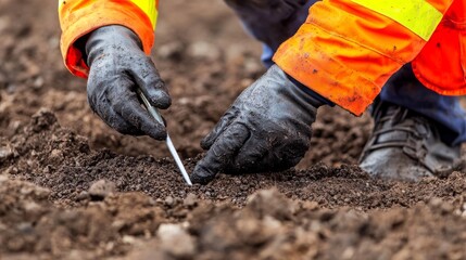 Workers Cultivating Soil Agricultural Field Action Photography Outdoor Environment Close-Up View Farming Concepts