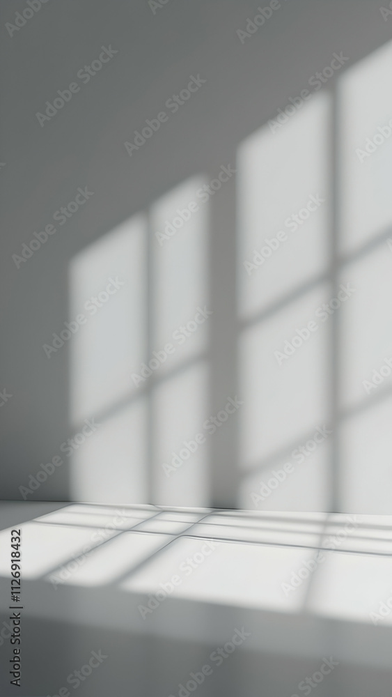 Aufkleber a grayscale image showcases a rooms corner. sunlight streams through a window, casting soft shadows 