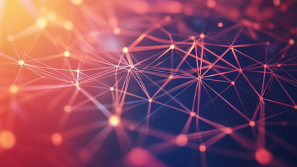 Fototapeta premium Abstract Technology Network with Glowing Nodes and Lines 