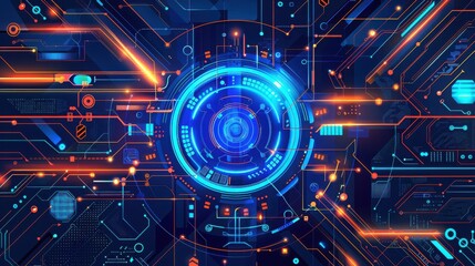 Abstract Futuristic Technology Circuit Board Design