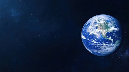 Obraz premium Stunning View of Earth from Space with Starry Background and Deep Blue Sky