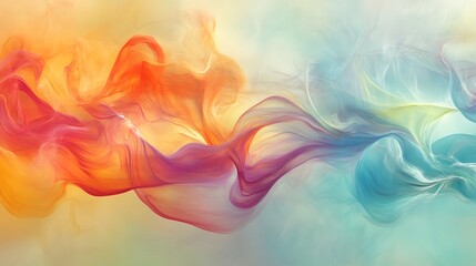 Abstract Colorful Swirls of Paint Flowing Together