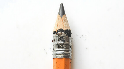 Obraz premium A pencil with a black tip is shown on a white background