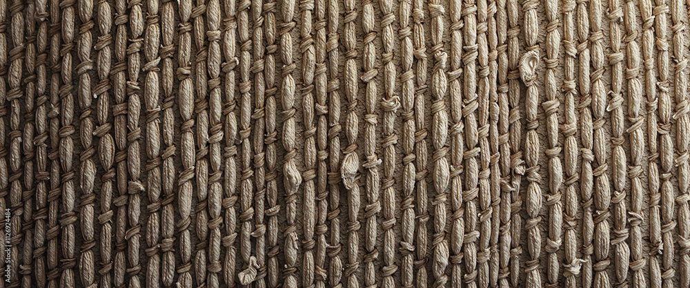 Poster a black and white striped carpet with a pattern of circles and squares. the carpet is made of wool a