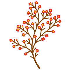 Digital drawing of flower for decorating in Chinese Theme