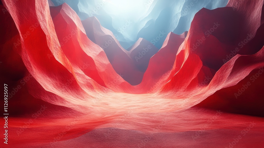 Poster abstract 3d animation red geometric background with moving shapes seamless looped vide