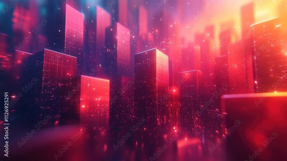 Poster abstract 3d animation rotating geometric shapes video loo