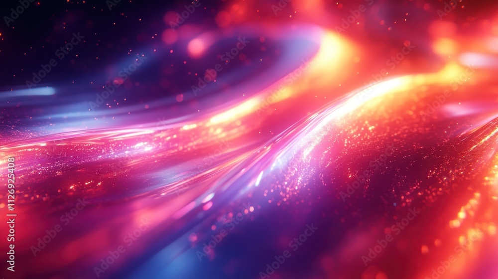 Poster abstract 3d animation rotating iridescent futuristic shape video loo