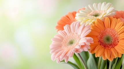 Obraz premium A vibrant display of pastel flowers decorates the background, symbolizing the beauty and strength of women throughout history as we celebrate Women's History Month.
