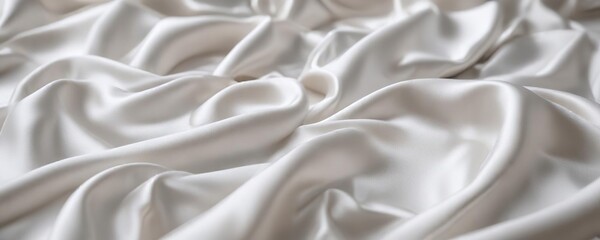 Obraz premium Elegant white silk satin textile with sheen surface, satin, abstract
