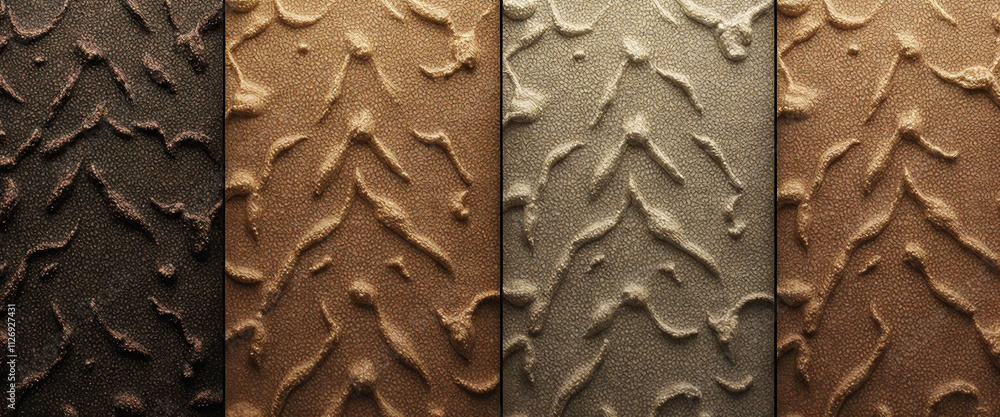 Poster four different shades of brown and tan, with a focus on the texture of the fur. the fur appears to b
