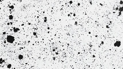 Fototapeta premium Grainy black texture with distressed effect and dust particles on white background.