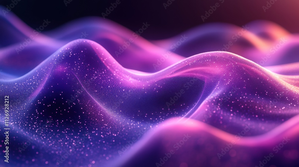 Poster abstract 3d render background design with purple wavy line