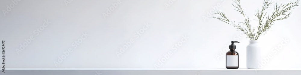 Poster simple product photo with ample copy space clean white background and soft lighting ideal for in mar