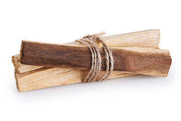 Palo santo wood sticks isolated on white background. With clipping path.