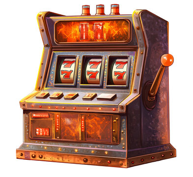 A '777' slot machine winning icon on a white background