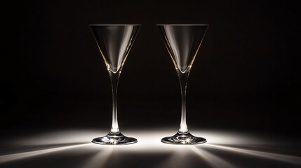 Elegant Champagne Glasses Illuminated Background