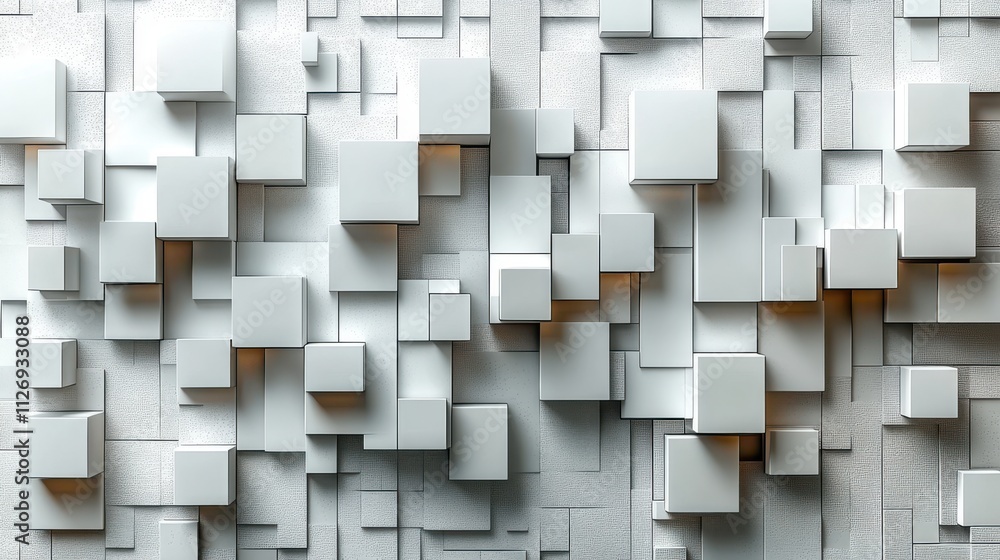 Poster abstract 3d render geometric background with white cubes modern animation motion design seamless loo