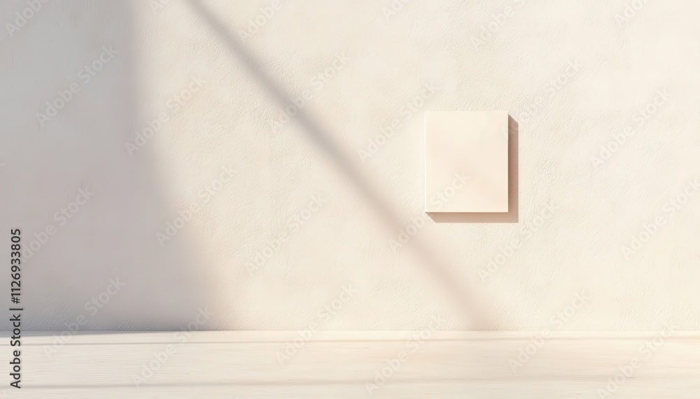 Poster minimalist design of a single light switch on a simple wall with soft natural lighting and subtle sh