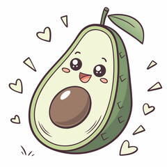 Obraz premium Happy avocado with a big smile