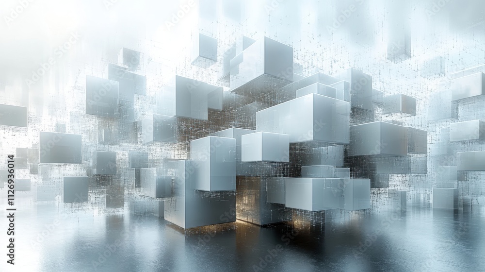 Poster abstract 3d render of cube