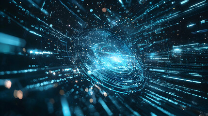 Futuristic digital background includes metaverse and augmented reality elements.