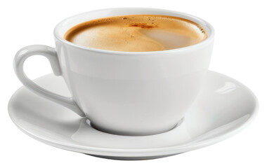 Fototapeta premium PNG Steaming coffee in white cup