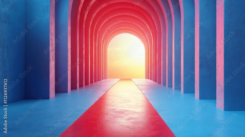 Aufkleber abstract 3d render simple geometric background minimalist desig