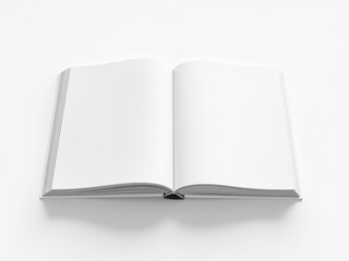 A blank white book cover mockup isolated on a solid background, design, cover