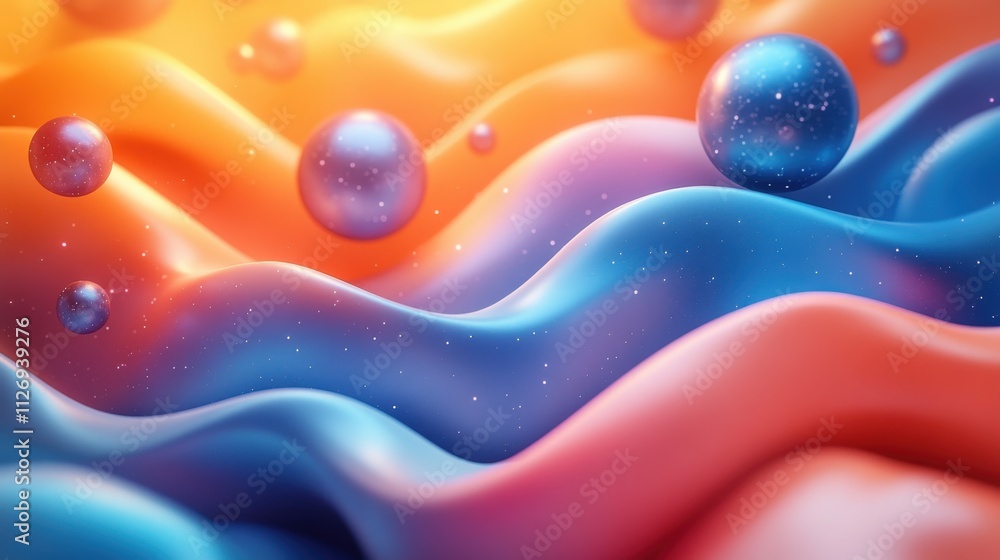 Poster abstract 3d rendering of geometric shapes modern background design with sphere