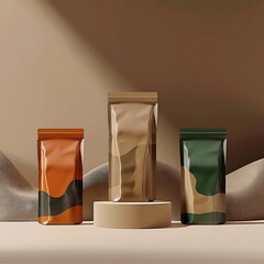 Food Packaging Concept with Blank Labels for mockups and branding