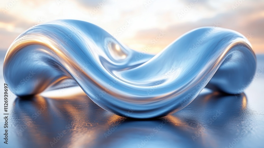 Poster abstract 3d rendering twisted shape modern illustration background desig