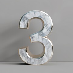 3D Elegant Marble Number Three