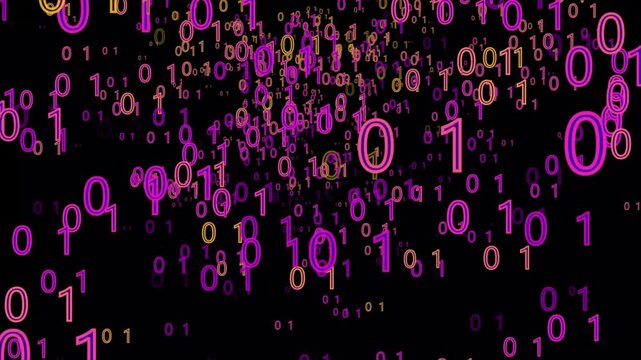 Blue and Red pattern binary numeral system background. big data concept with binary code.
