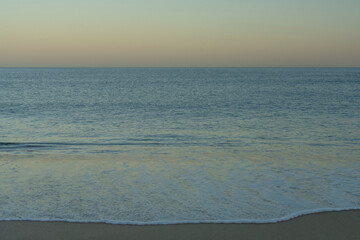 View of the beach and sea at dawn, in Biarritz (France).
The Atlantic Ocean.