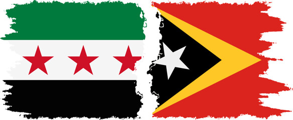 Timor-Leste - East Timor and Syrian Revolution grunge flags connection, vector
