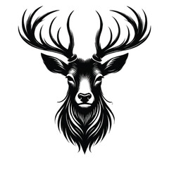 A silhouette Deer Face vector