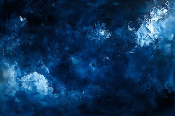 Obraz premium Abstract dark blue painting with light brushstrokes.