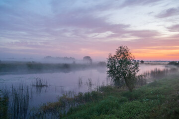 sunrise over the river