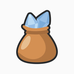 diamond bag in flat vector design.