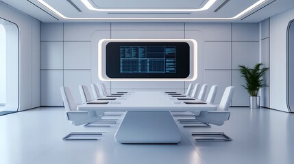 Futuristic Conference Room for Collaborative Business Meetings and Presentations