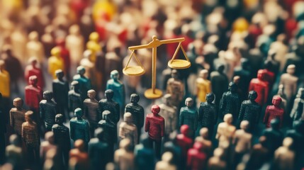 Fototapeta premium The Scales of Justice: A Symbol of Equilibrium and Fairness in a Chaotic World 