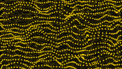 Abstract wave dotted mesh on black. Modern background. traditional design.3d illustration