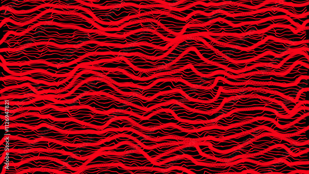 Poster dark red vector layout with curves. bright sample with colorful bent lines, shapes. modern backgroun
