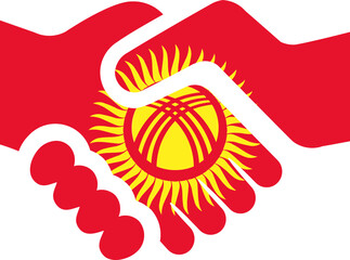 Kyrgyzstan Flag on Handshake icon
