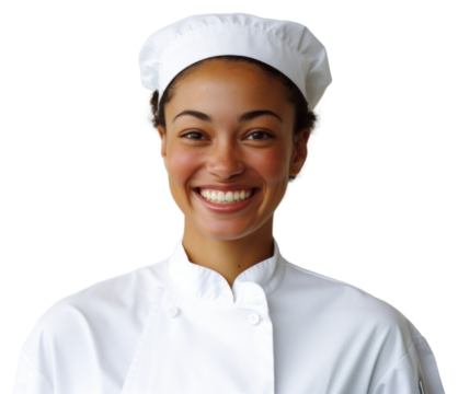 PNG Arican-American female chef smilling smile happiness freshness.