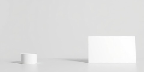 Clean and elegant white business card mockup with minimal design on a white background, identity, minimalistic, elegant