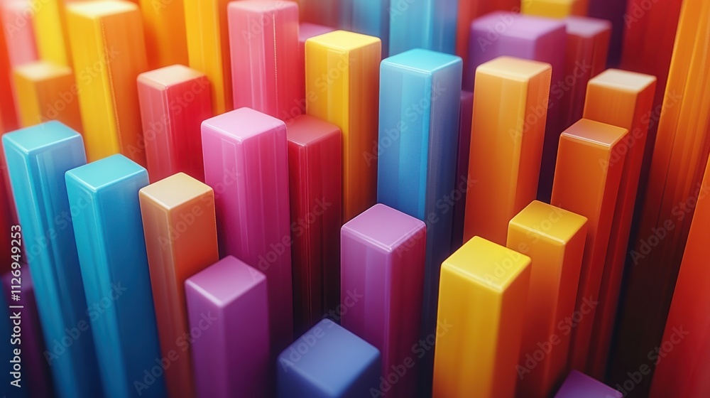 Poster abstract animation of colorful geometric background 3d render seamless looped vide