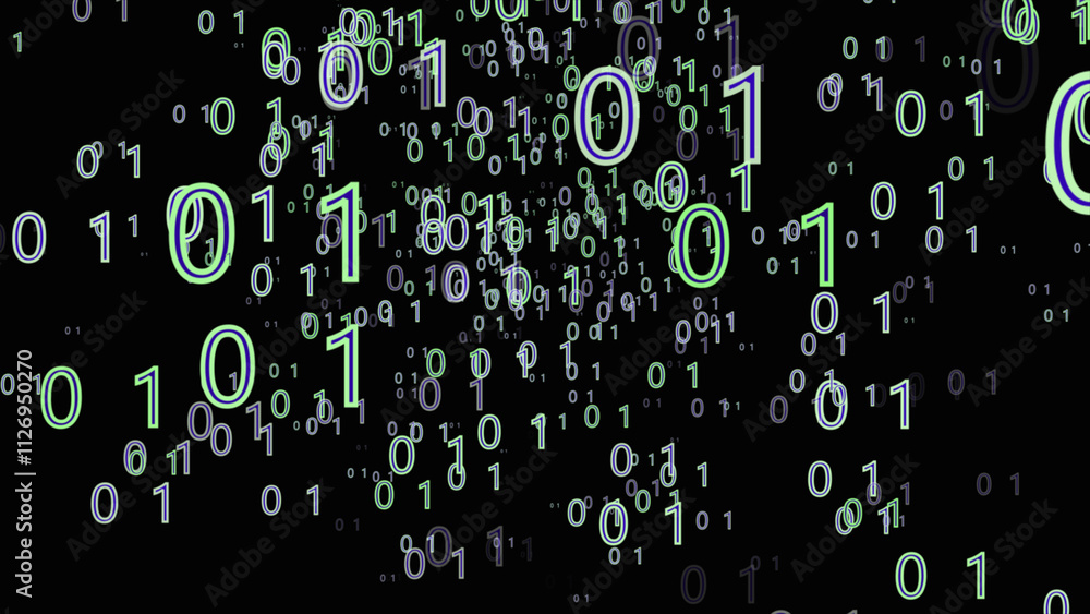 Poster white and blue pattern binary numeral system background