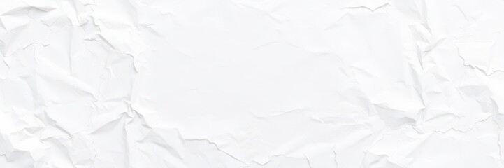 Obraz premium Crumpled white paper texture background with wrinkled creases for design projects, blank, surface, background